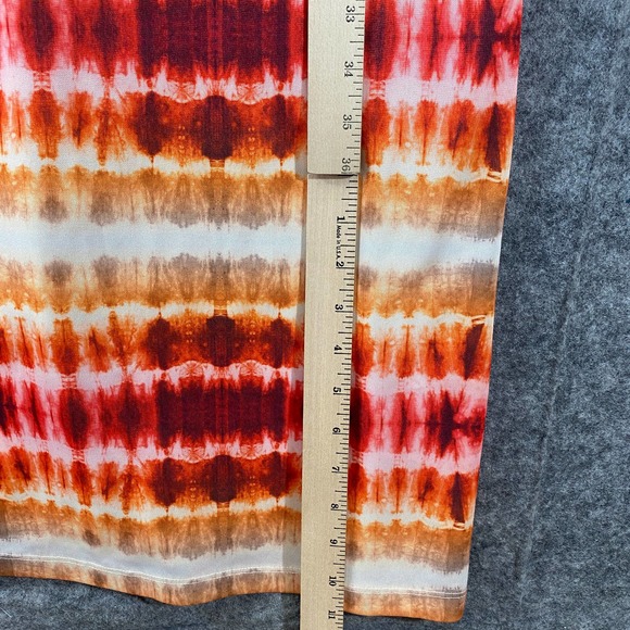 Zara Midi Dress Medium Red Orange Tie Dye Slip Sundress - Picture 11 of 13